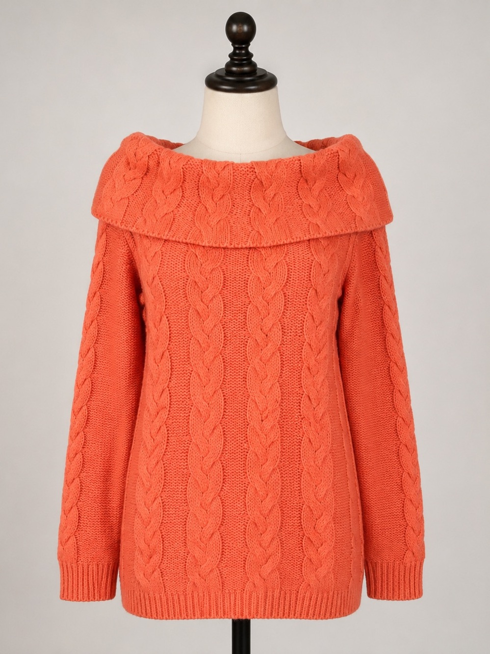 Cozy Coral Cable Knit Sweater